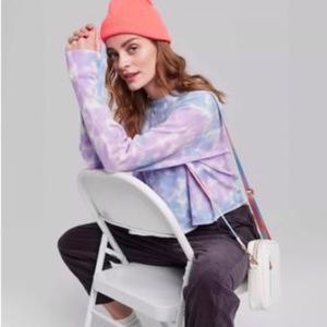🆕🎀WILD FABLE Tie Dye Crop Long Sleeve T Purple